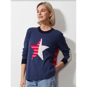 Zaket And Plover Sweater Sz M Stripey Starsom Blue Pink Cotton Cashmere